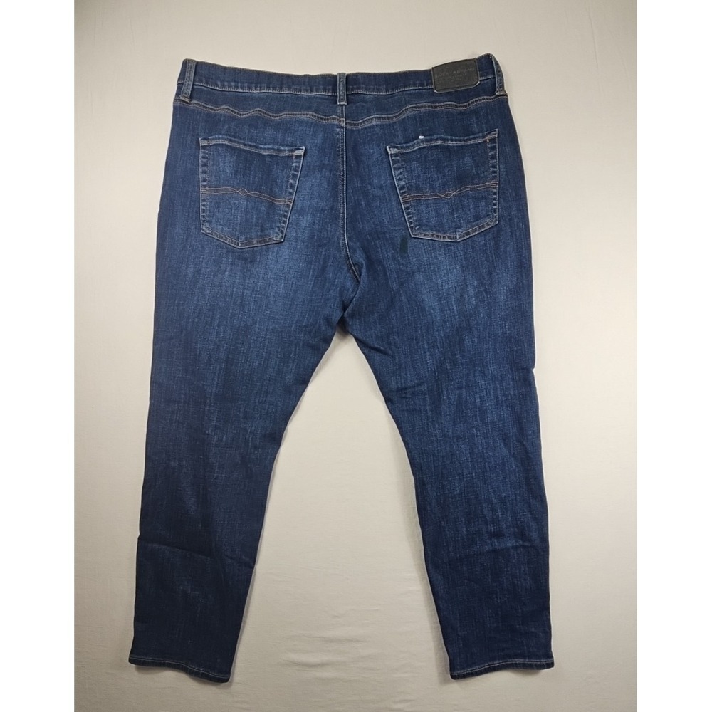 Lucky Brand 411 Athletic Taper Jeans Mens 40x30 Blue Distressed Advanced Stretch - Picture 2 of 16